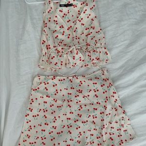Zara Cherry Skirt/top Set